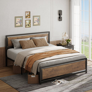 Queen bed headboard and frame