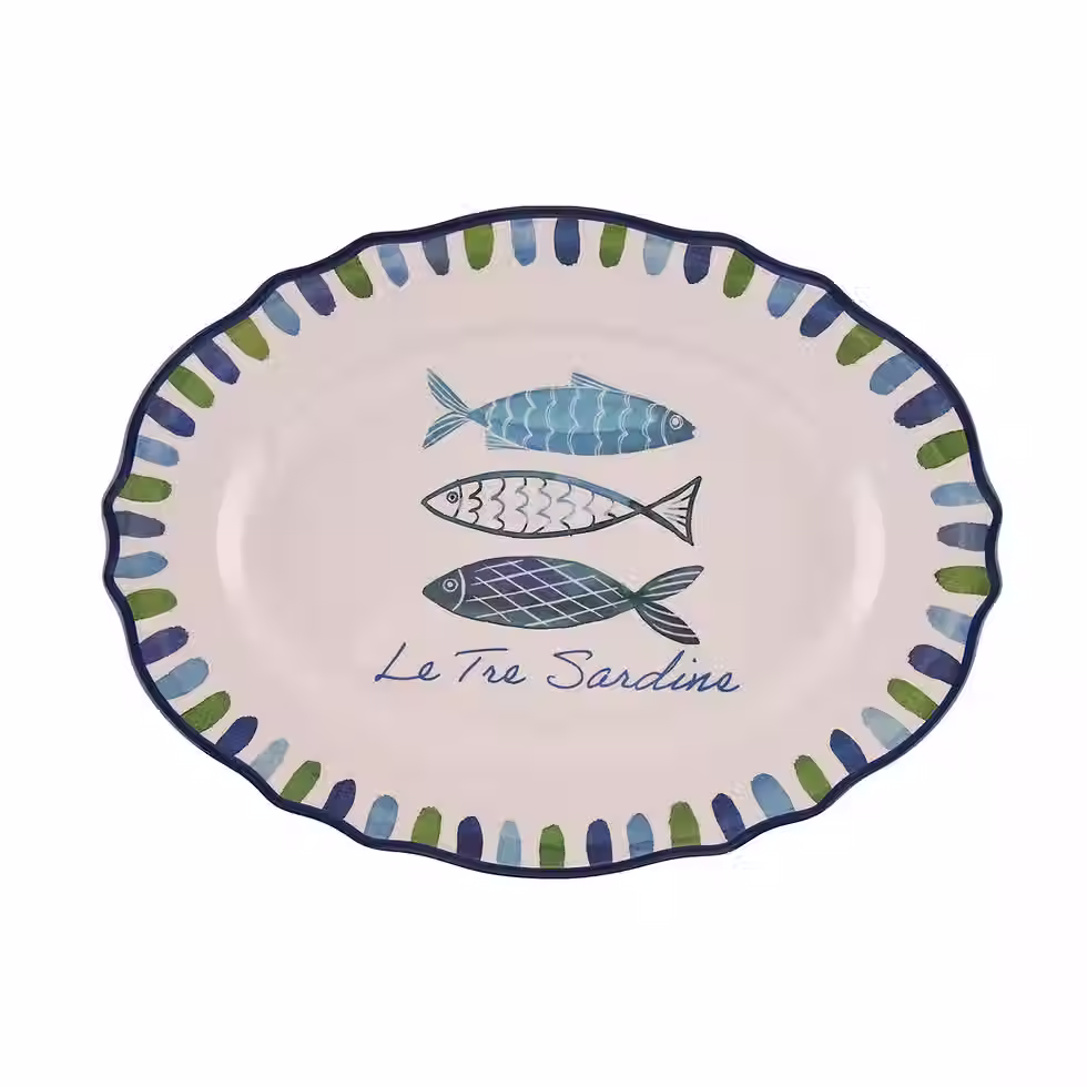 Bamboo Melamine Oval Serving Platter

