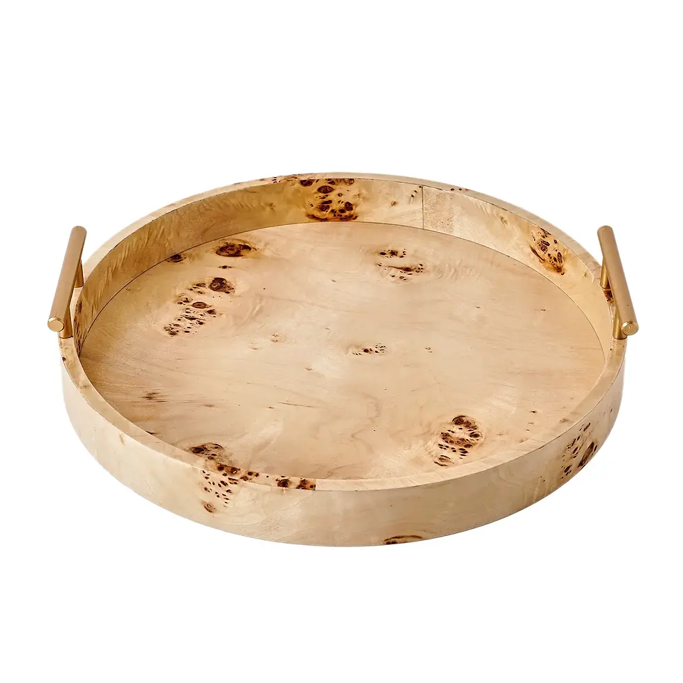 Burlwood Round Tray