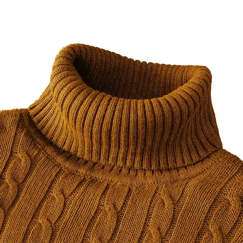 Thumbnail: Outdoor Men's Long Sleeve Knitted Sweaters Slim Fit Turtleneck Sweater Casual