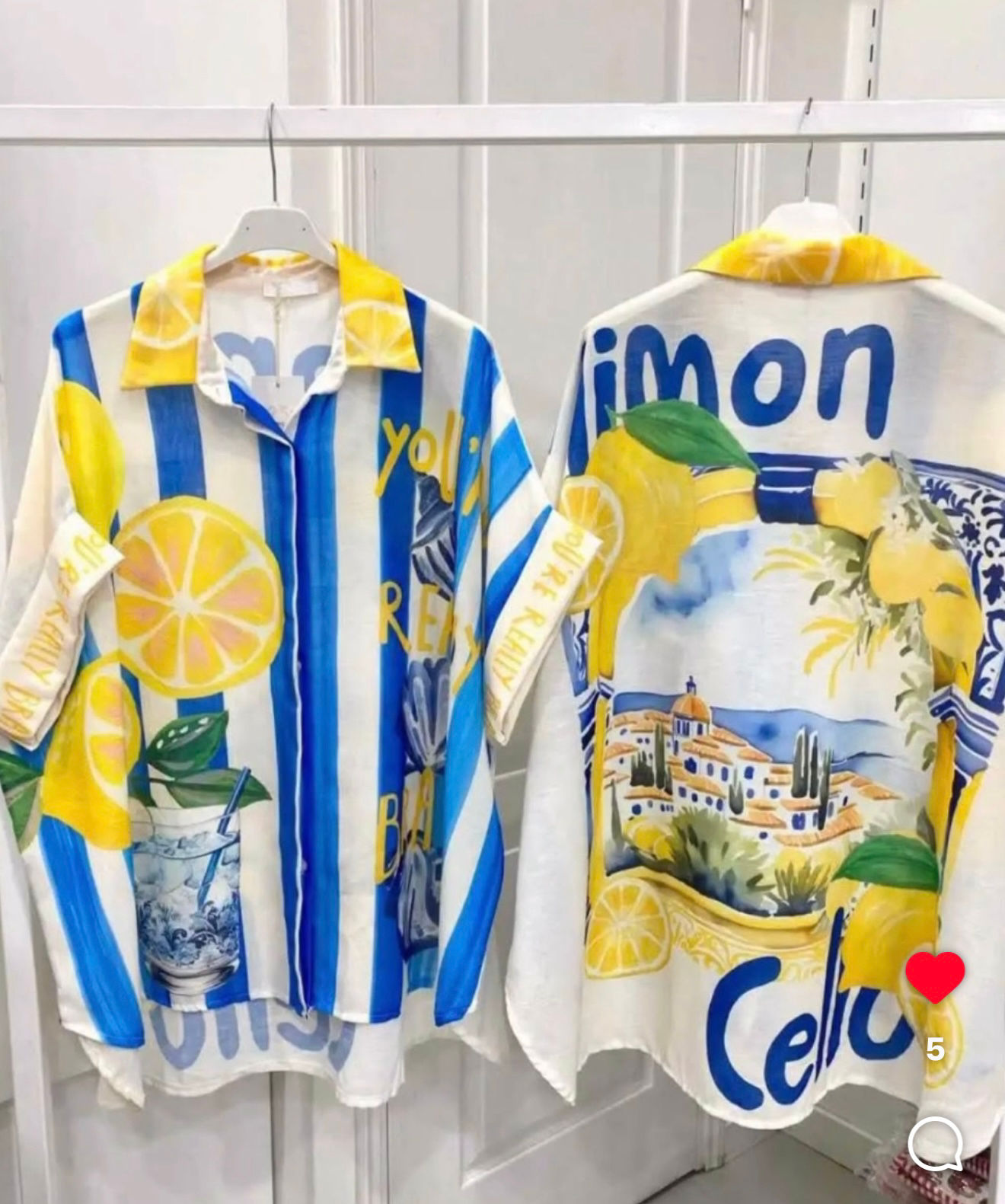 Striped lemons oversize shirt