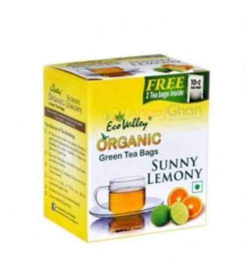 Thumbnail: Eco Velley Organic Green Tea, Sunny Lemony - 10 + 2 Tea Bags