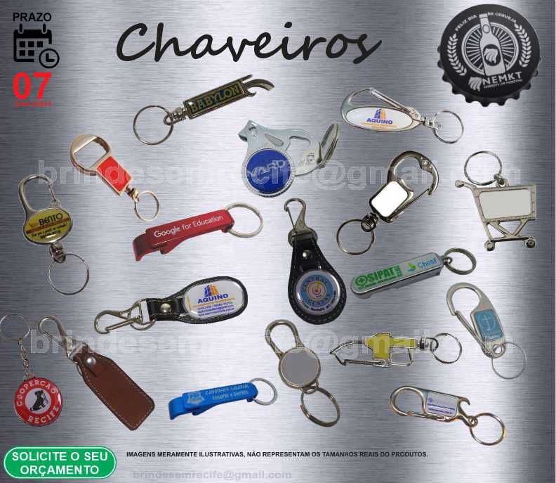 CHAVEIROS METAL PERSONALIZADO EM RECIFE PE