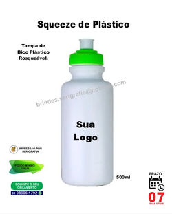 SQUEEZE DE PLÁSTICO PERSONALIZADO EM RECIFE PE