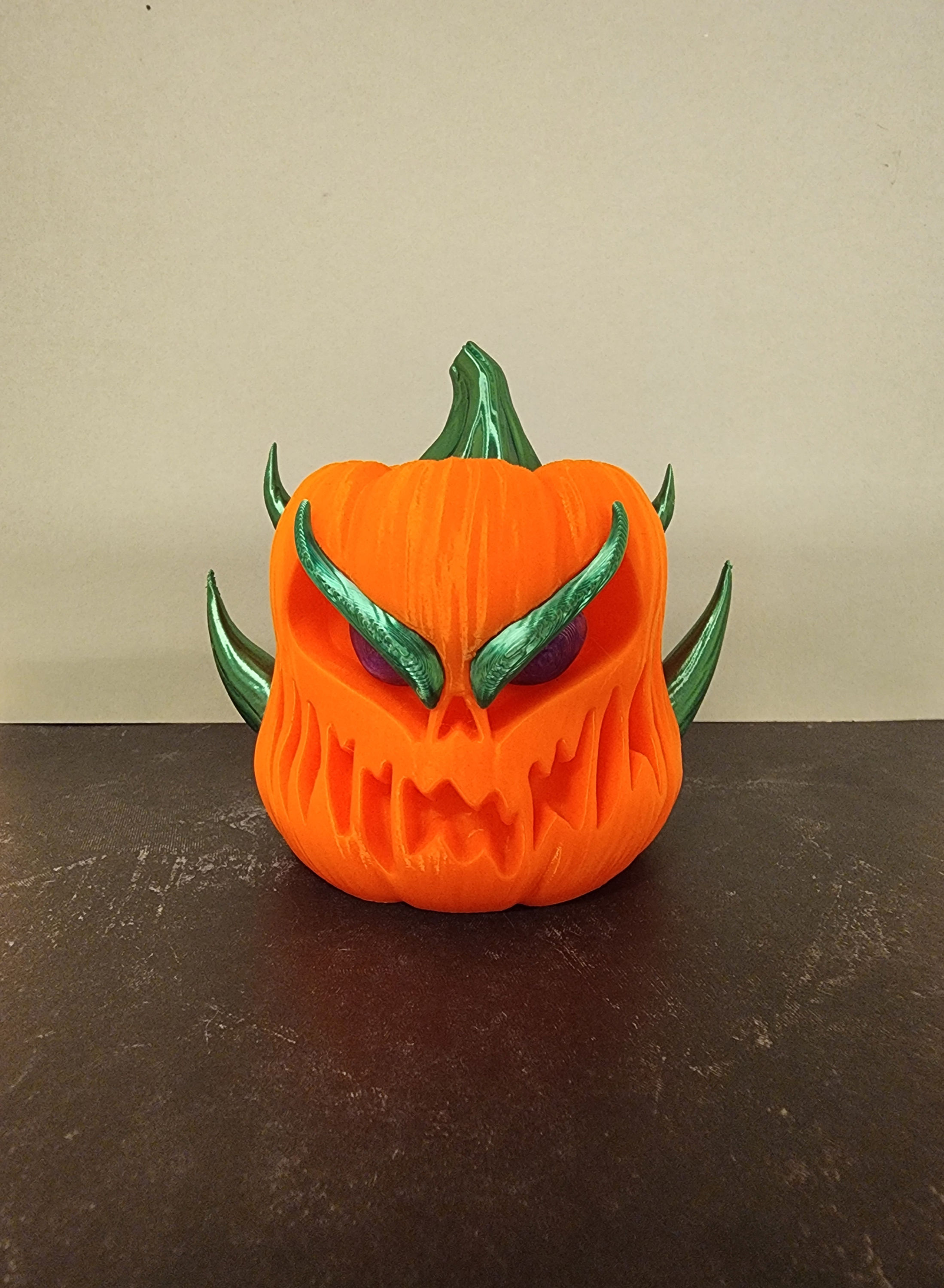 3D printed demon faces jack-o-lantern