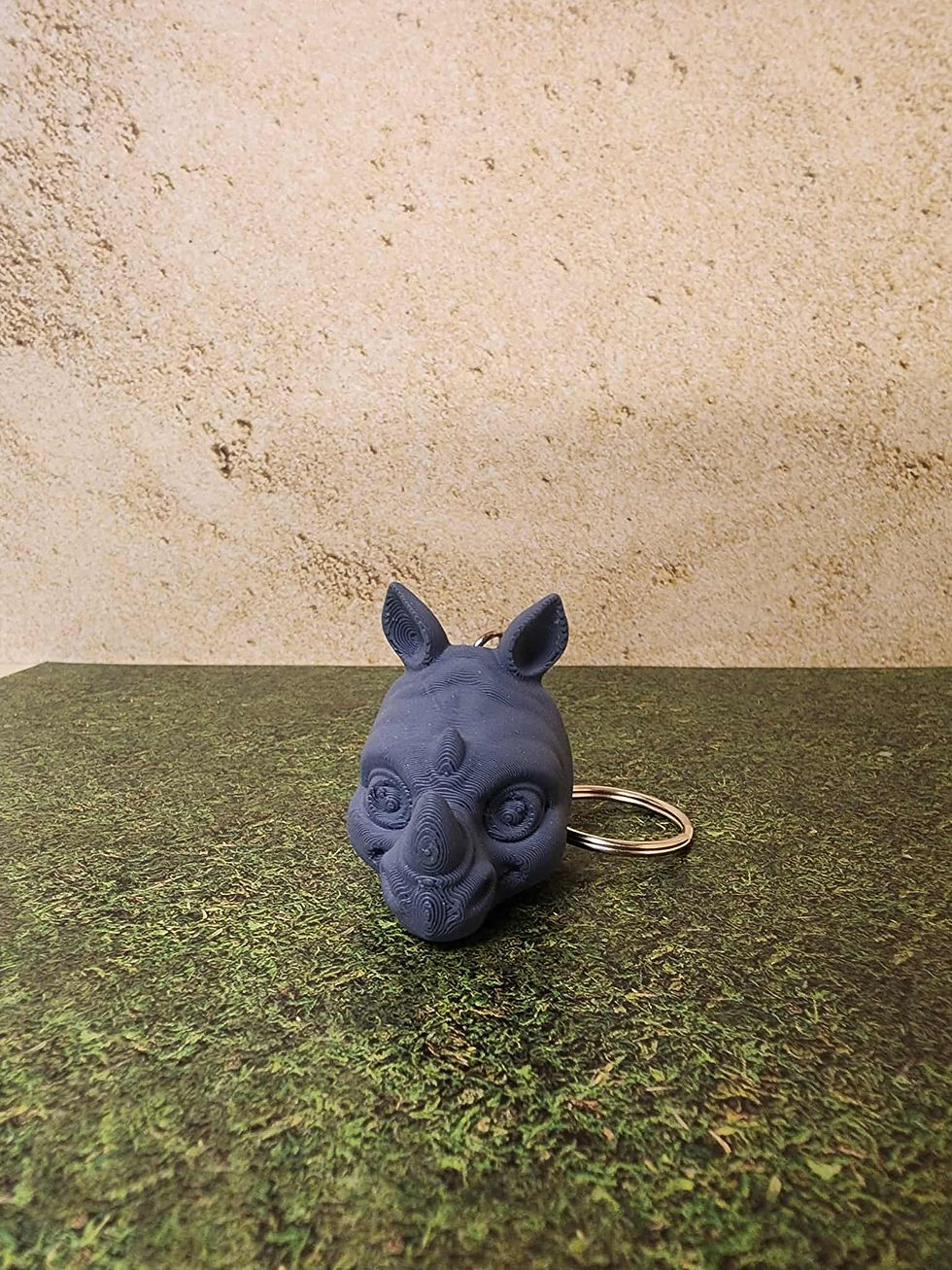 3D printed Rhino head keychain