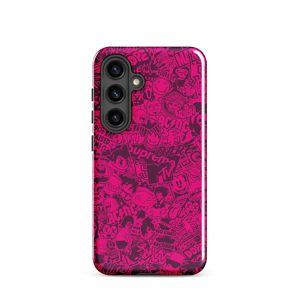 Thumbnail: Pop Culture Logo Collage (Pinkberry) - Tough Samsung® Case