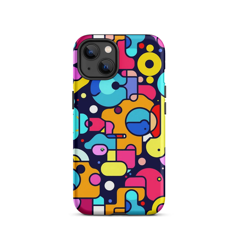 Thumbnail: Geometric Bubble Pattern - Tough iPhone® Case