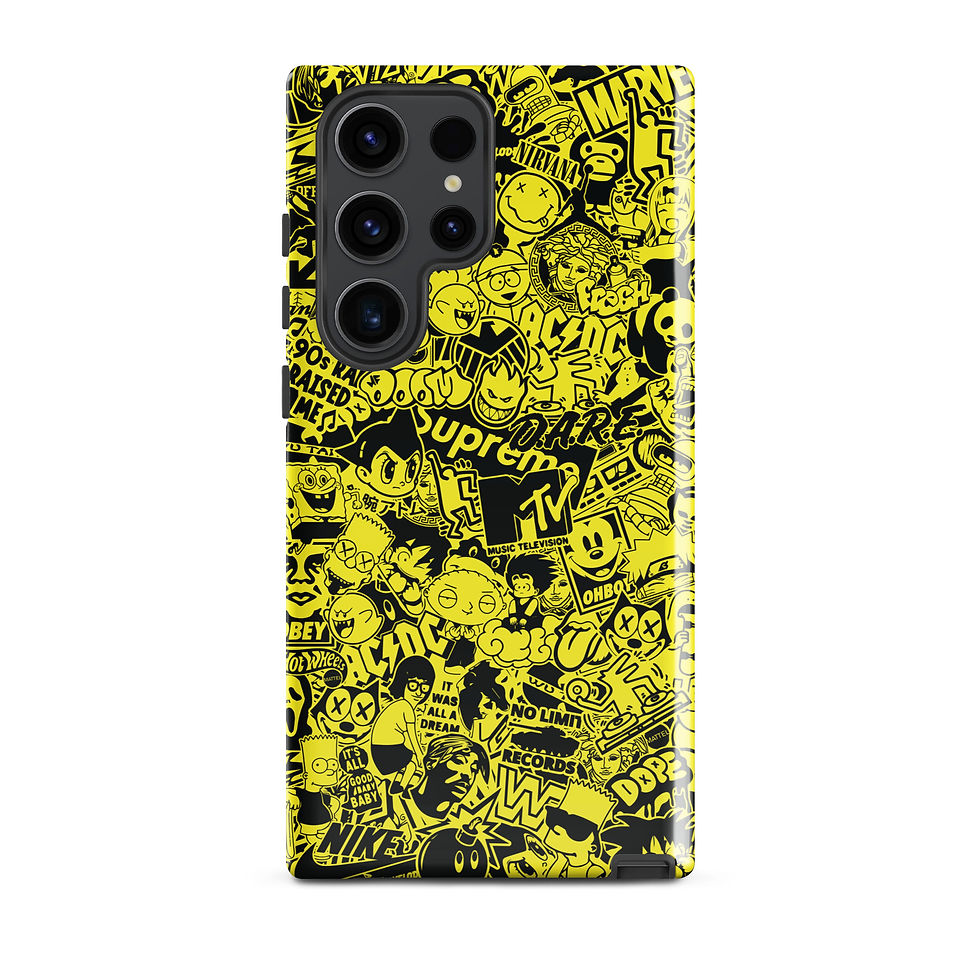 Thumbnail: Pop Culture Logo Collage (Yellow/Black) - Tough Samsung® Case