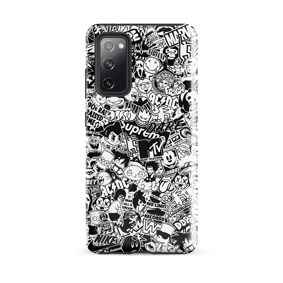 Thumbnail: Pop Culture Logo Collage (White/Black) - Tough Samsung® Case