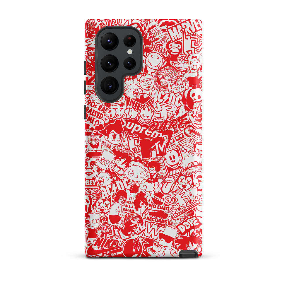 Thumbnail: Pop Culture Logo Collage (White/Red) - Tough Samsung® Case