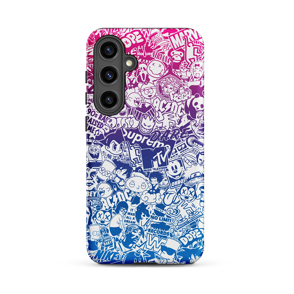 Thumbnail: Pop Culture Logo Collage (Gradient/White) - Tough Samsung® Case