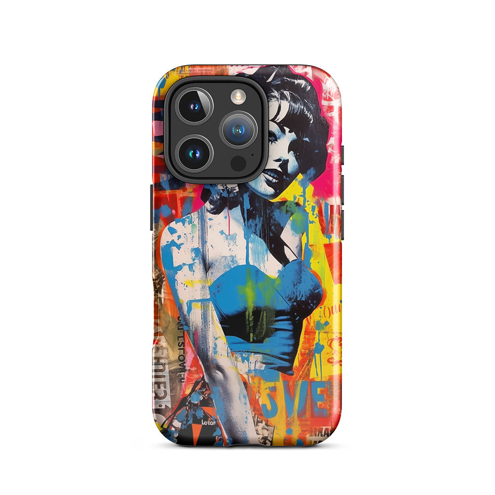 Thumbnail: Pinup Stencil Collage - Tough iPhone® Case