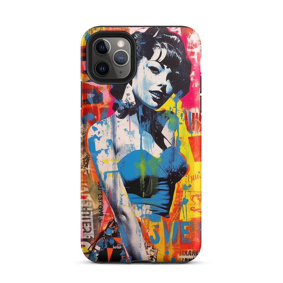 Thumbnail: Pinup Stencil Collage - Tough iPhone® Case