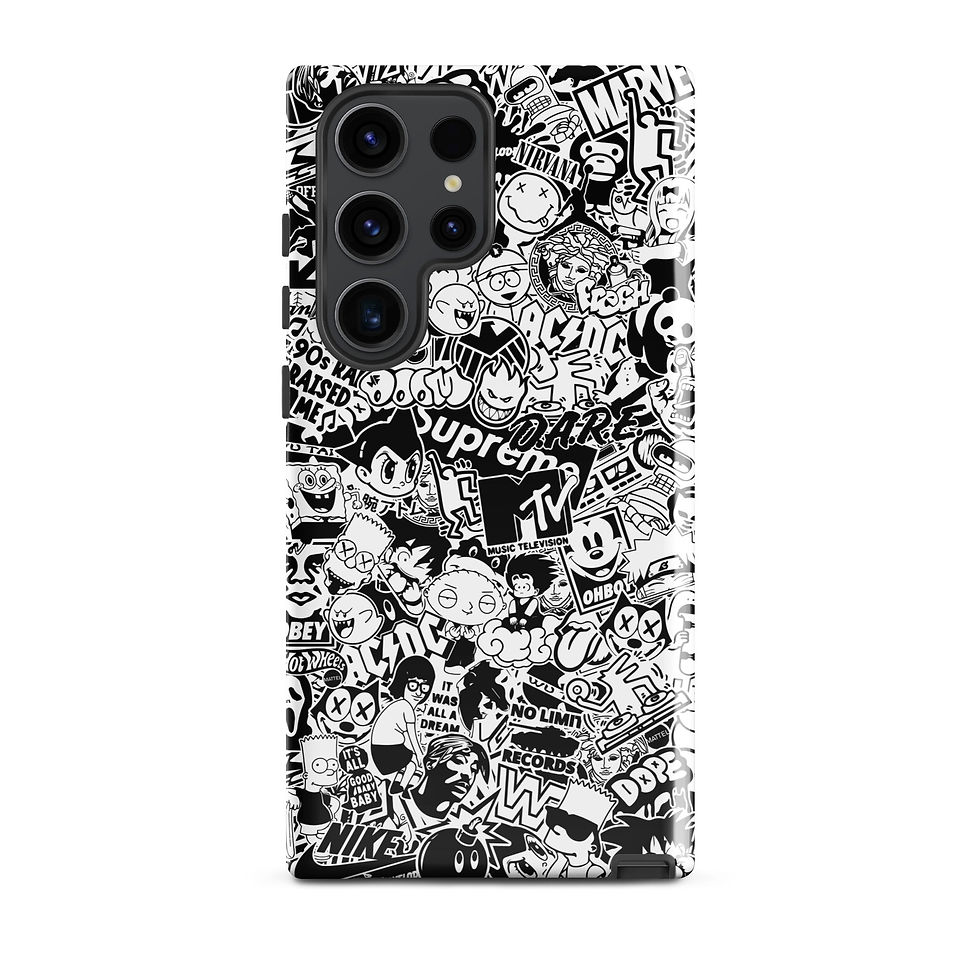 Thumbnail: Pop Culture Logo Collage (White/Black) - Tough Samsung® Case