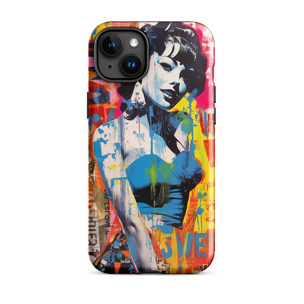 Thumbnail: Pinup Stencil Collage - Tough iPhone® Case