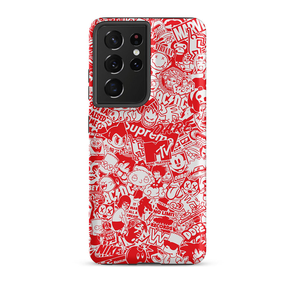 Thumbnail: Pop Culture Logo Collage (White/Red) - Tough Samsung® Case