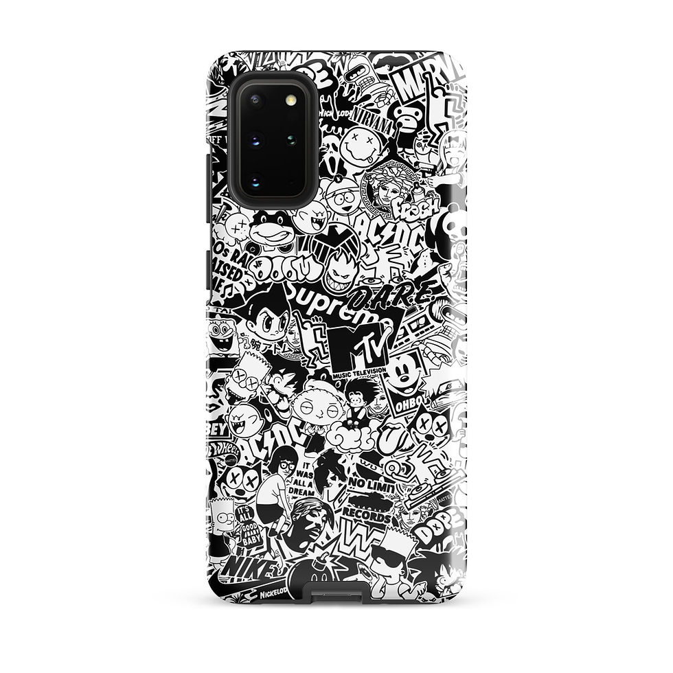 Thumbnail: Pop Culture Logo Collage (White/Black) - Tough Samsung® Case