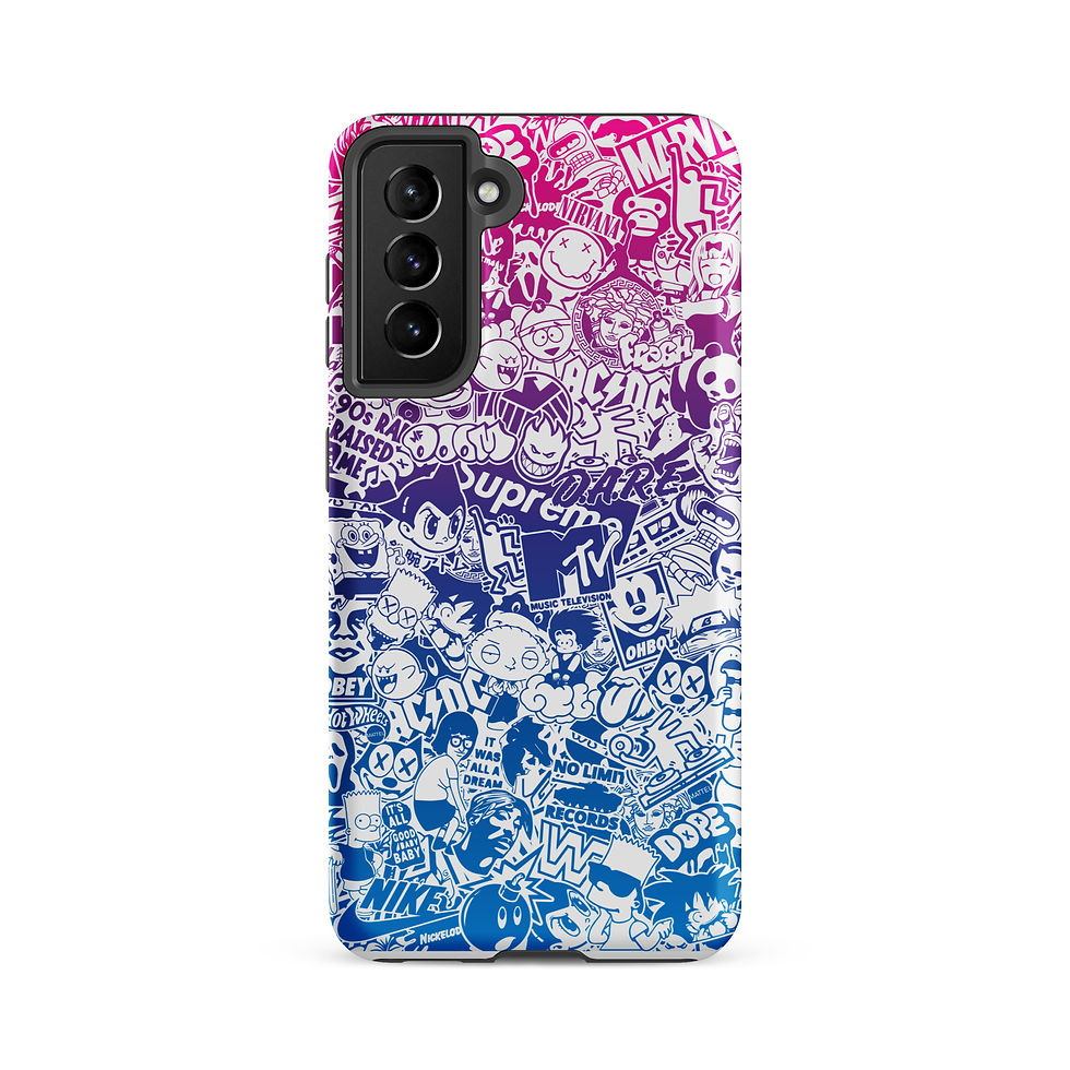 Thumbnail: Pop Culture Logo Collage (Gradient/White) - Tough Samsung® Case
