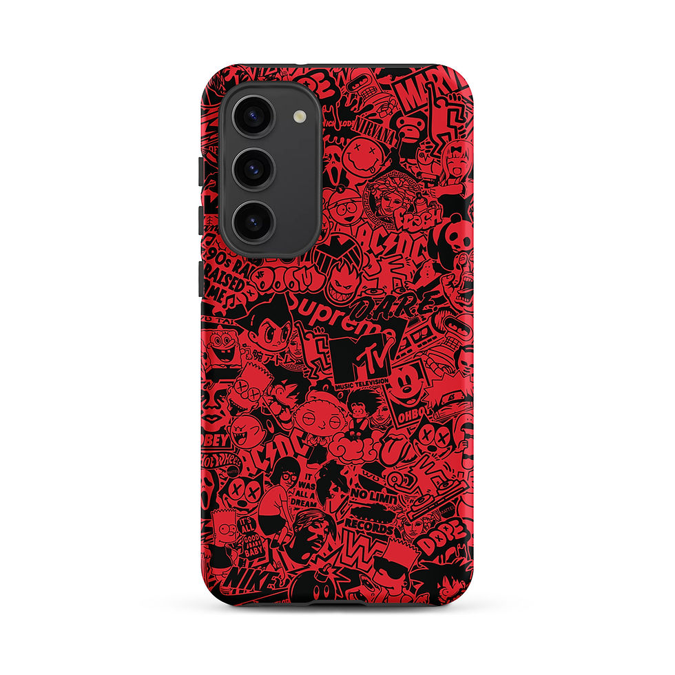 Thumbnail: Pop Culture Logo Collage (Red/Black) - Tough Samsung® Case