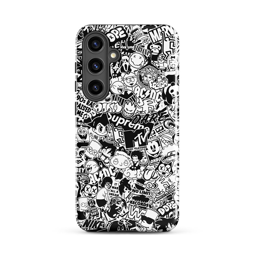 Thumbnail: Pop Culture Logo Collage (White/Black) - Tough Samsung® Case