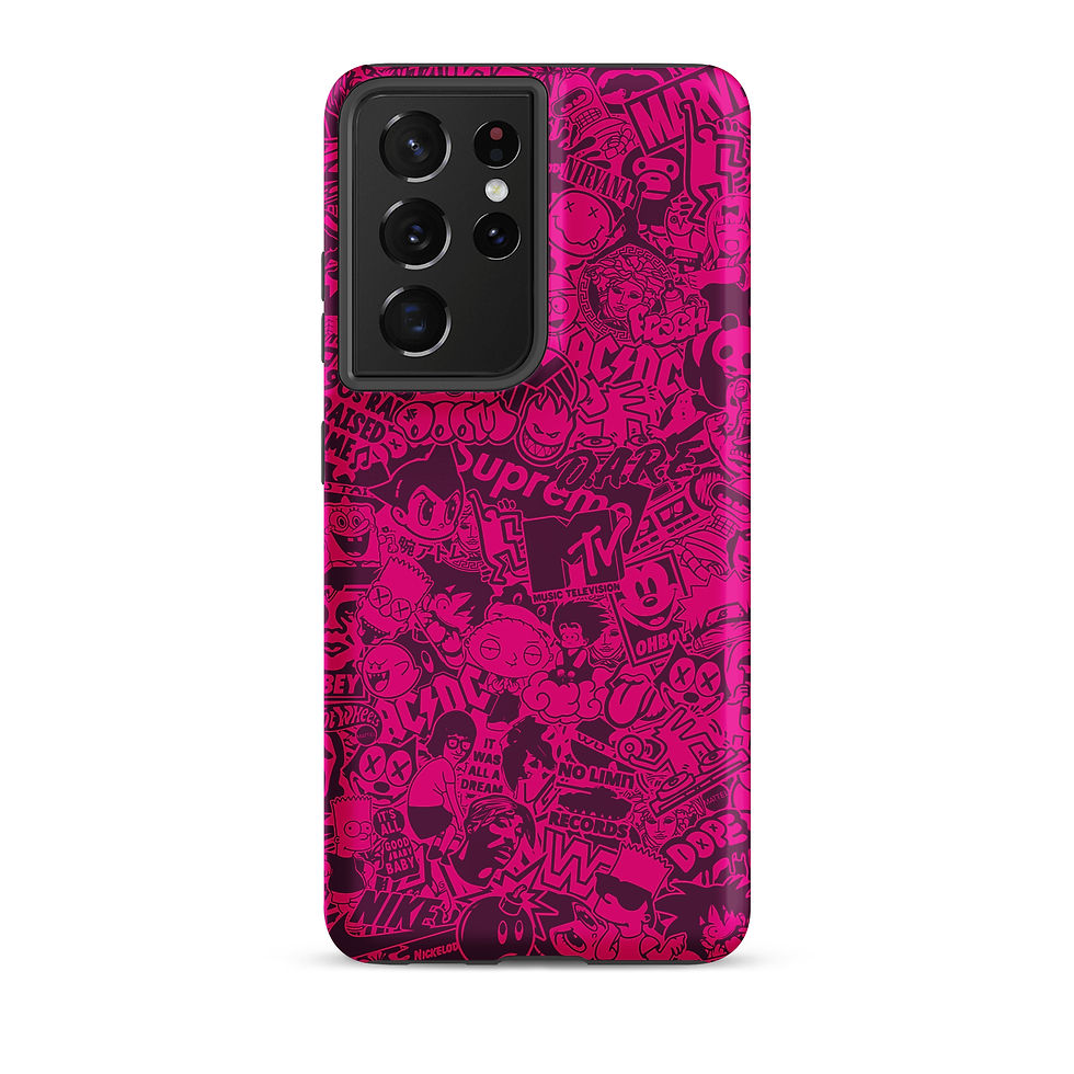 Thumbnail: Pop Culture Logo Collage (Pinkberry) - Tough Samsung® Case