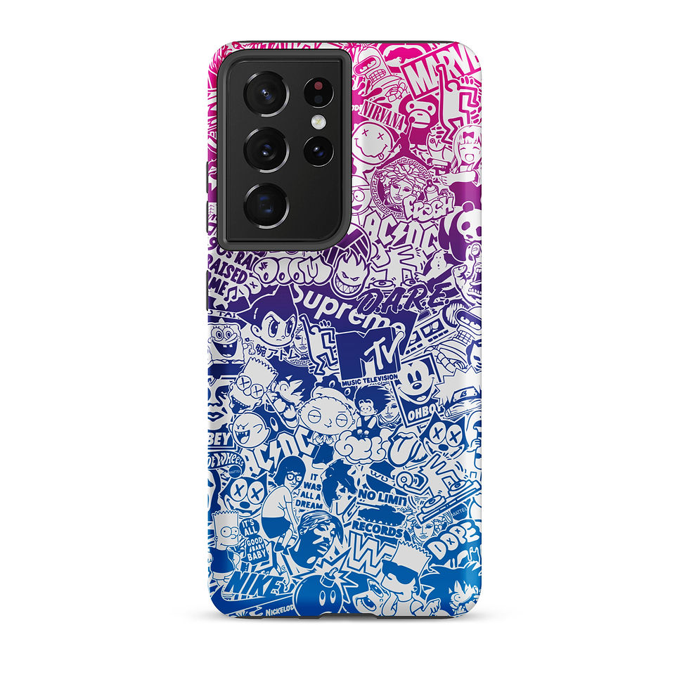 Thumbnail: Pop Culture Logo Collage (Gradient/White) - Tough Samsung® Case