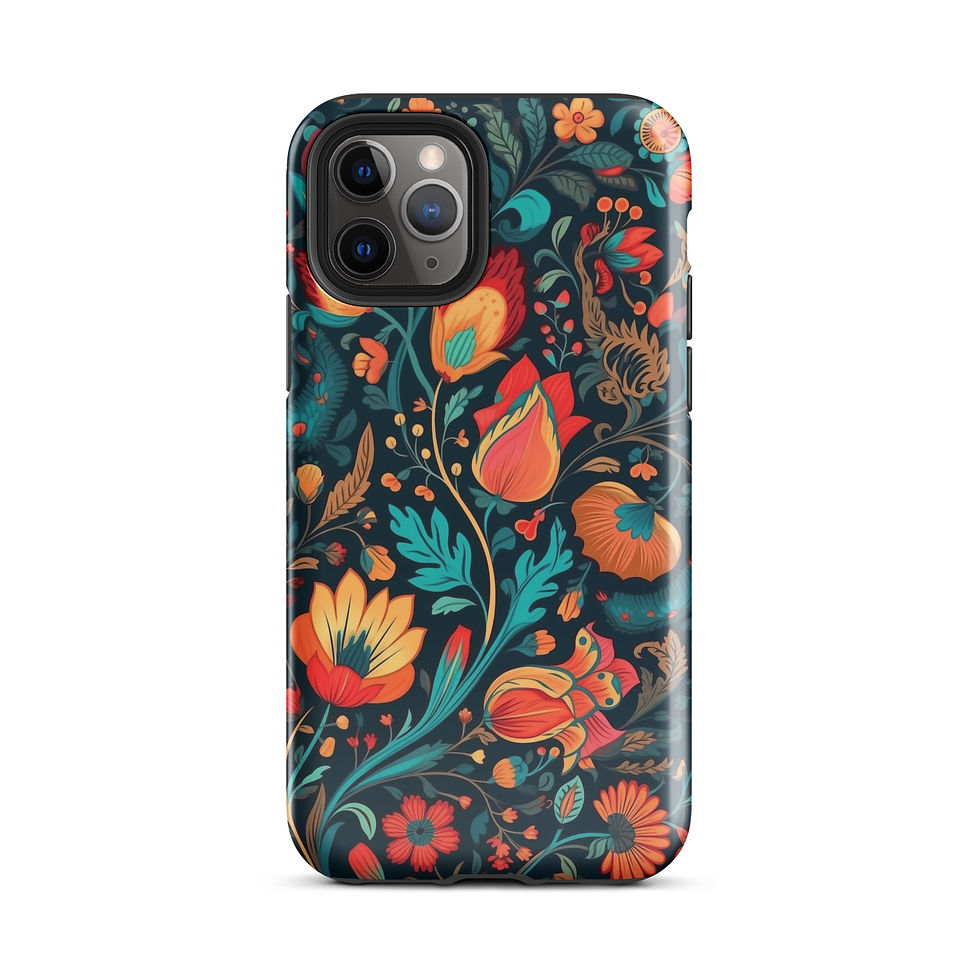 Thumbnail: Floral Wallpaper Pattern - Tough iPhone® Case