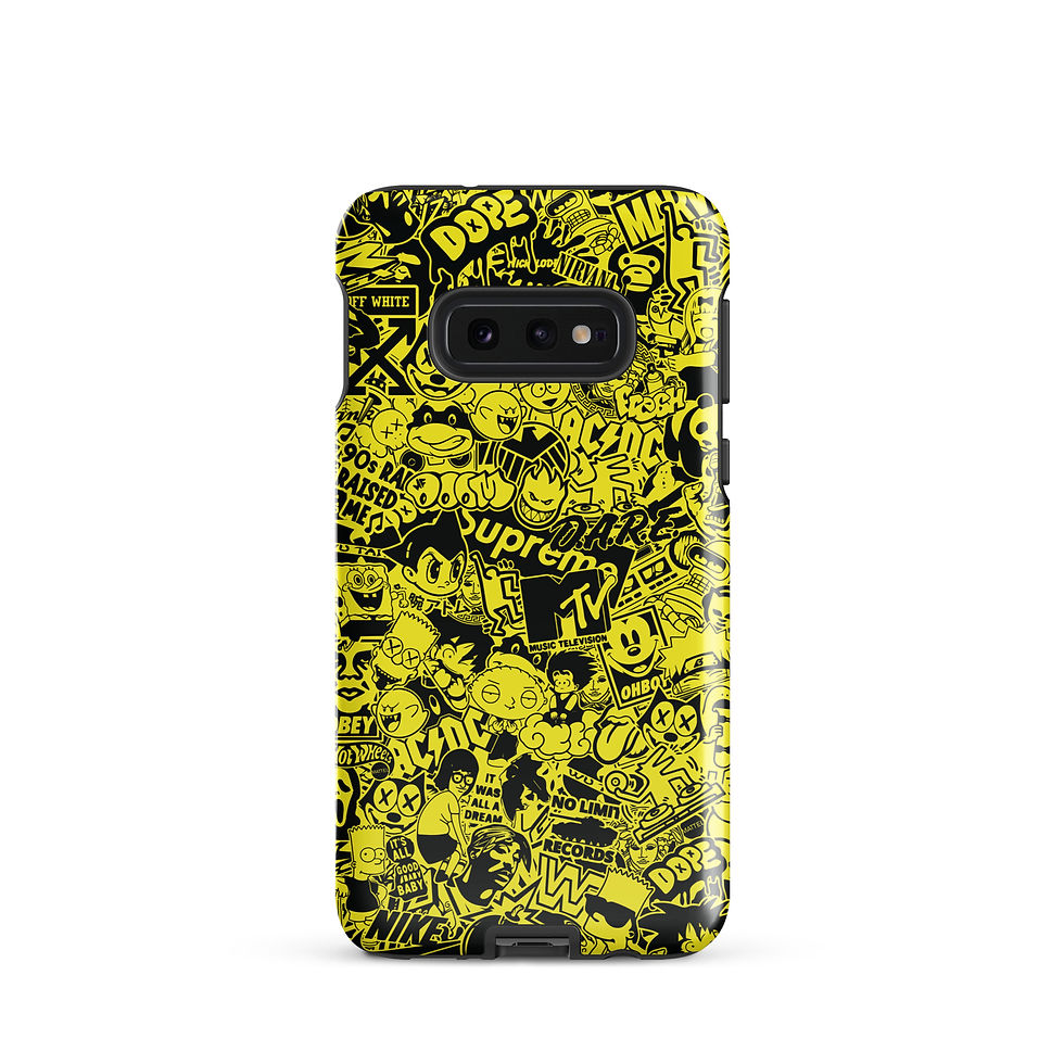 Thumbnail: Pop Culture Logo Collage (Yellow/Black) - Tough Samsung® Case