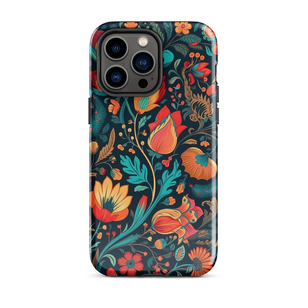 Thumbnail: Floral Wallpaper Pattern - Tough iPhone® Case