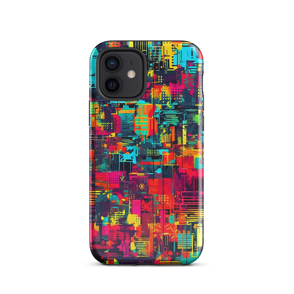 Thumbnail: Abstract Grid Print - Tough iPhone® Case