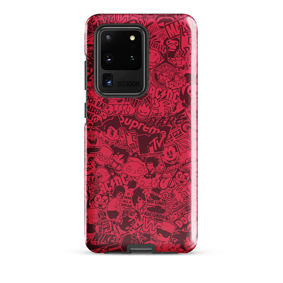 Thumbnail: Pop Culture Logo Collage (Black Cherry) - Tough Samsung® Case