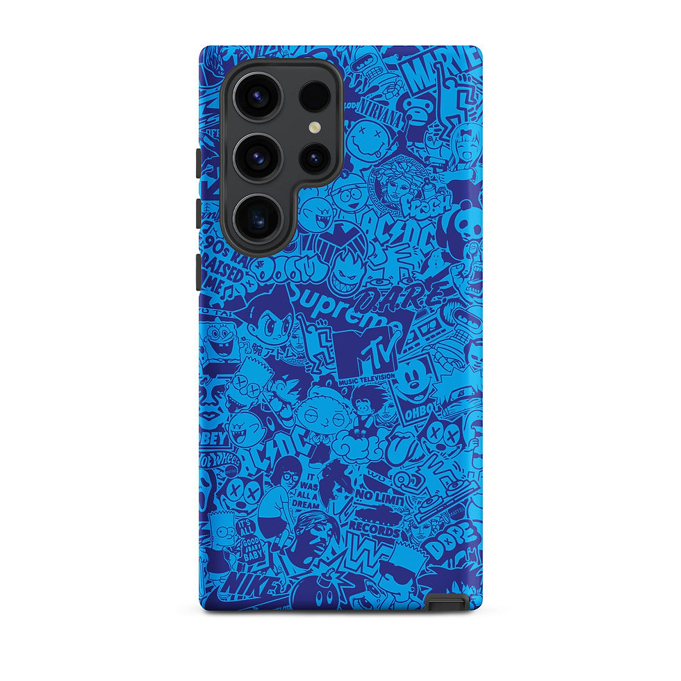 Thumbnail: Pop Culture Logo Collage (Blue/Navy) - Tough Samsung® Case