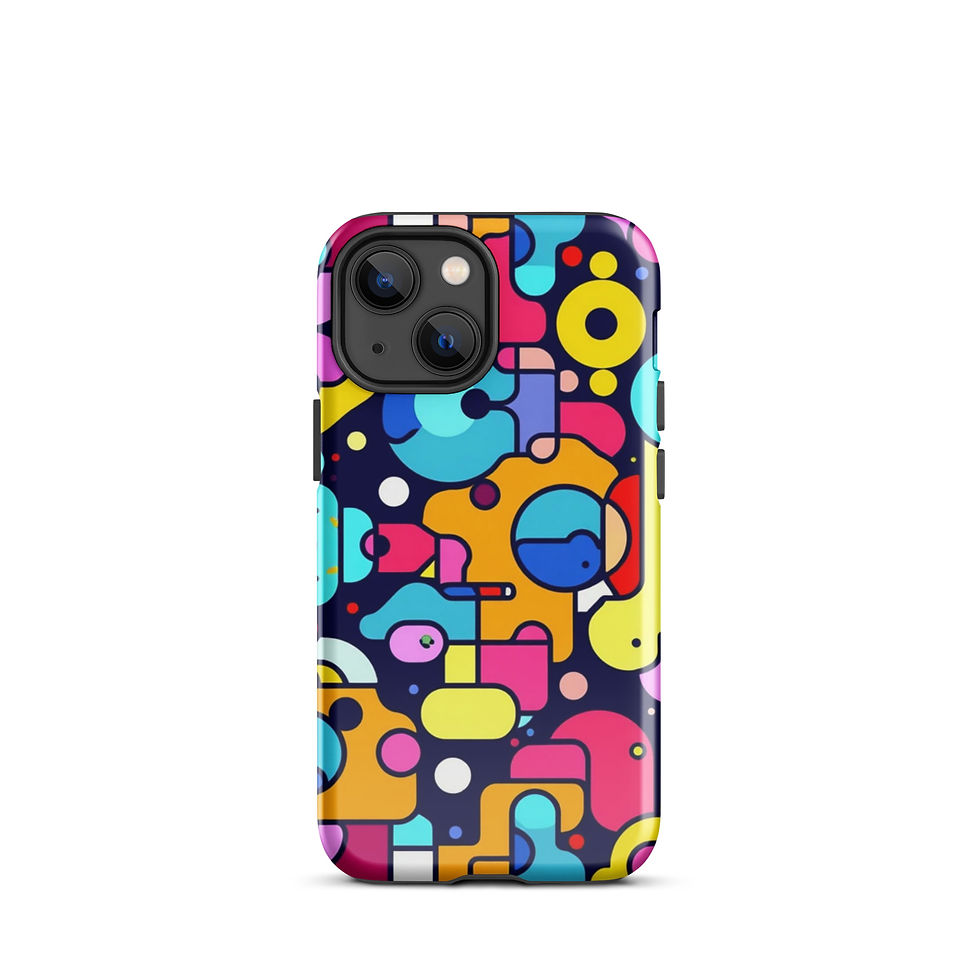 Thumbnail: Geometric Bubble Pattern - Tough iPhone® Case