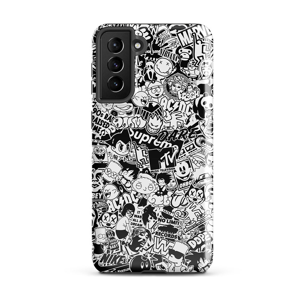 Thumbnail: Pop Culture Logo Collage (White/Black) - Tough Samsung® Case