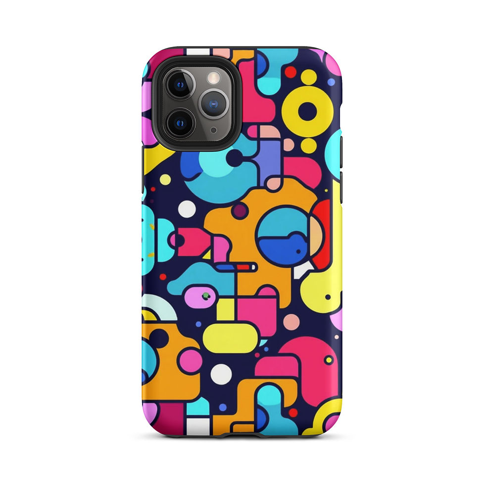 Thumbnail: Geometric Bubble Pattern - Tough iPhone® Case
