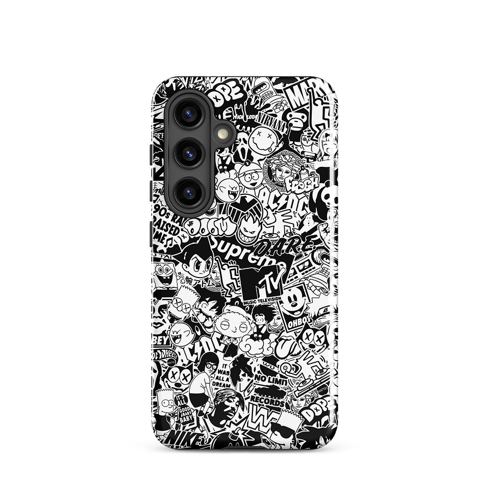 Thumbnail: Pop Culture Logo Collage (White/Black) - Tough Samsung® Case