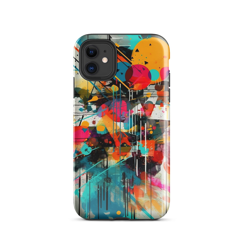 Thumbnail: Abstract Expressionist Geometry - Tough iPhone® Case