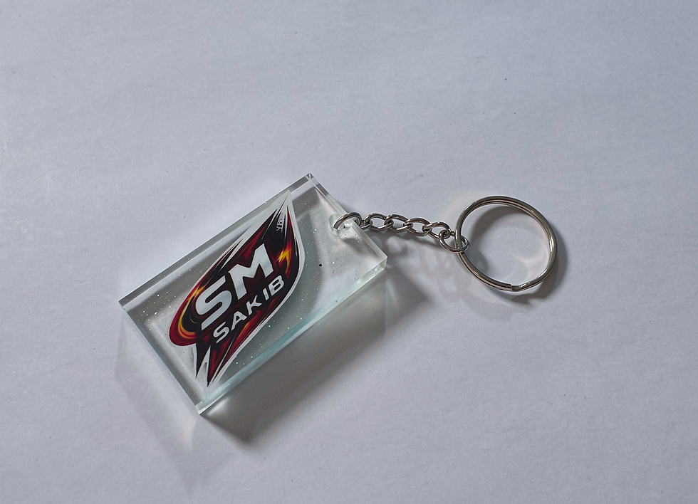 Thumbnail: Custom Name Resin Keychain (Personalized Glitter Key Tag) 
