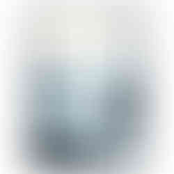 Misty abstract mountain landscape in soft blue and grey with a neutral sky.