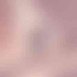 Abstract painting with layered red, blue, and neutral organic shapes