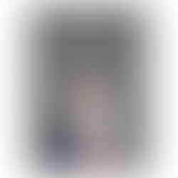 Brushstroke painting of a cat wearing a sun hat against a plain grey background.