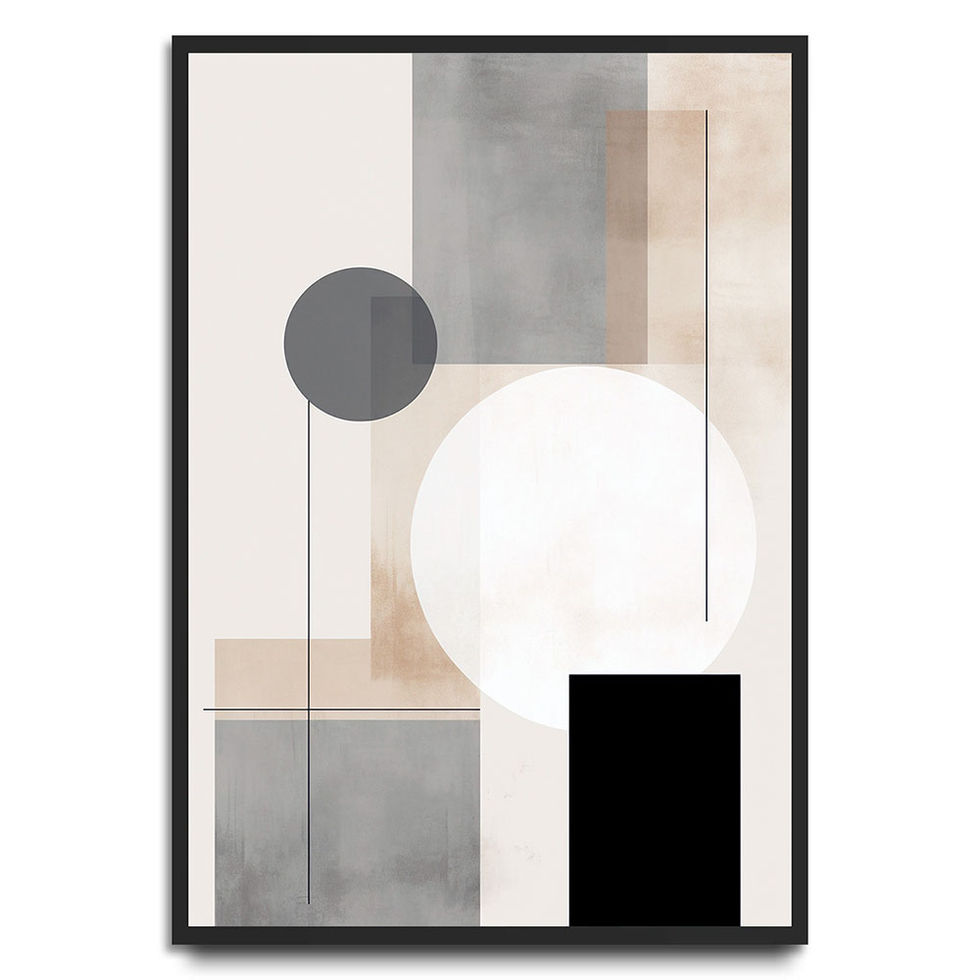 Sophisticated abstract wall art featuring neutral-toned geometry — clean, modern, and versatile.