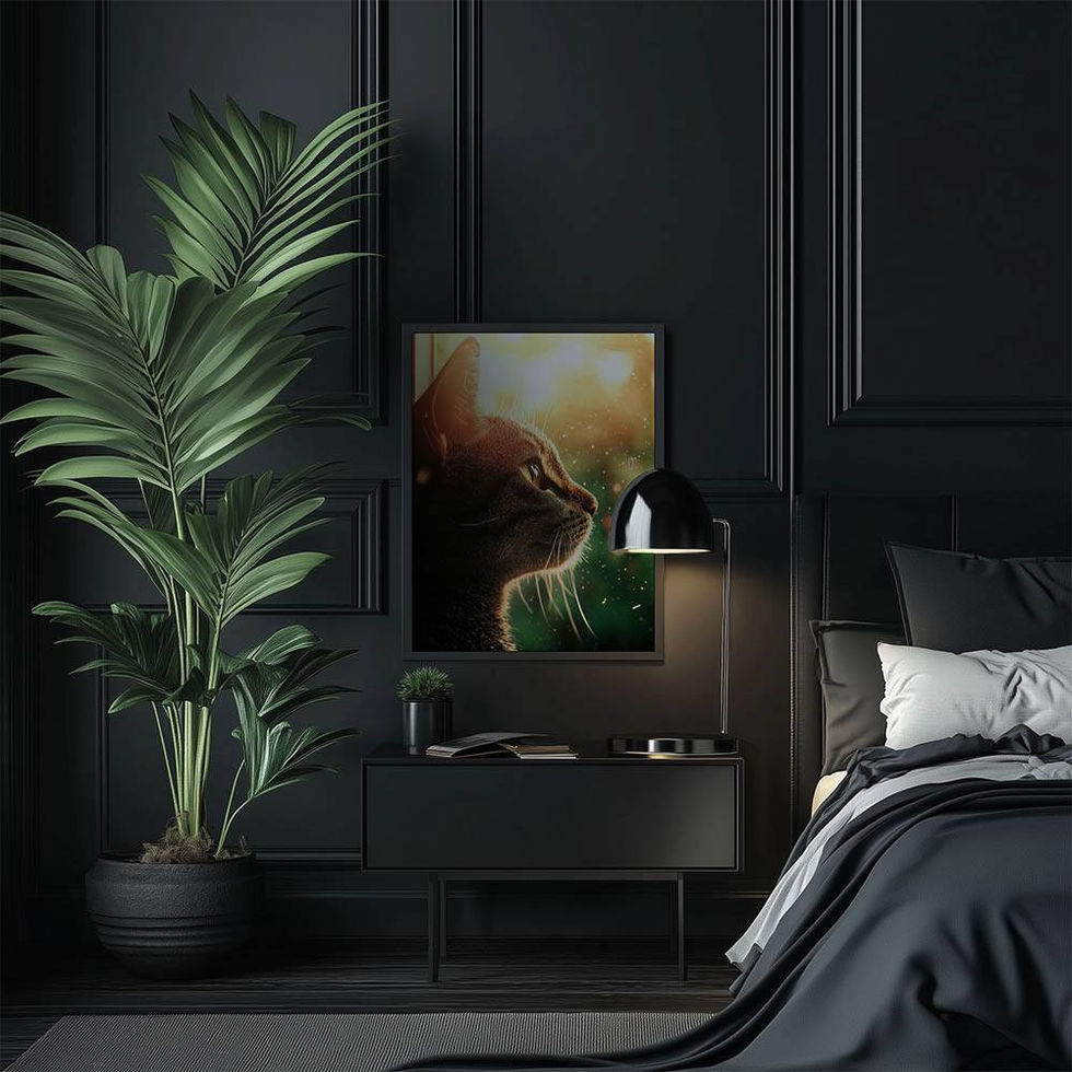 Cat in golden light looking into distance