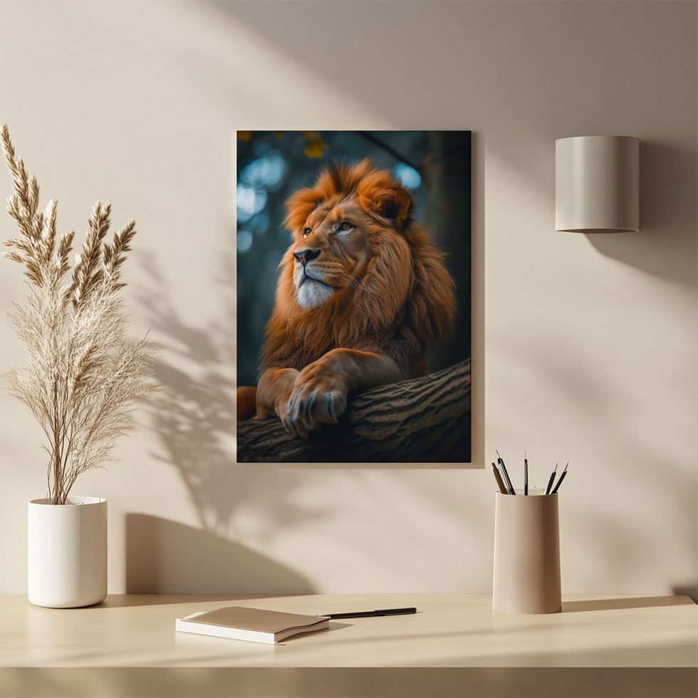 Powerful lion portrait exuding strength and serenity — perfect for animal and nature lovers.