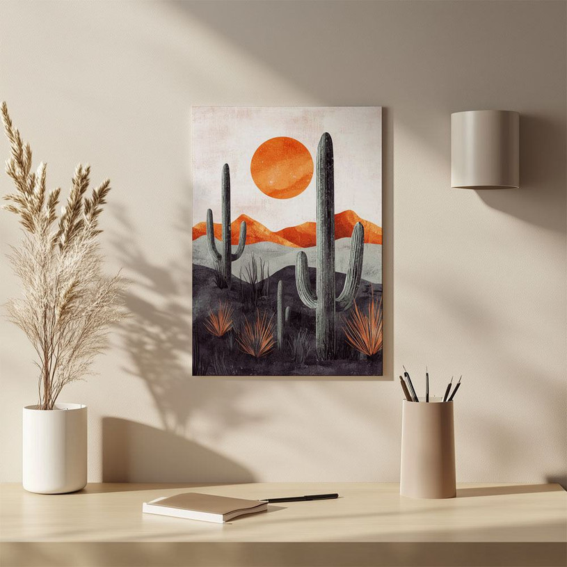 Cacti Sunset | Desert Landscape Art Print
