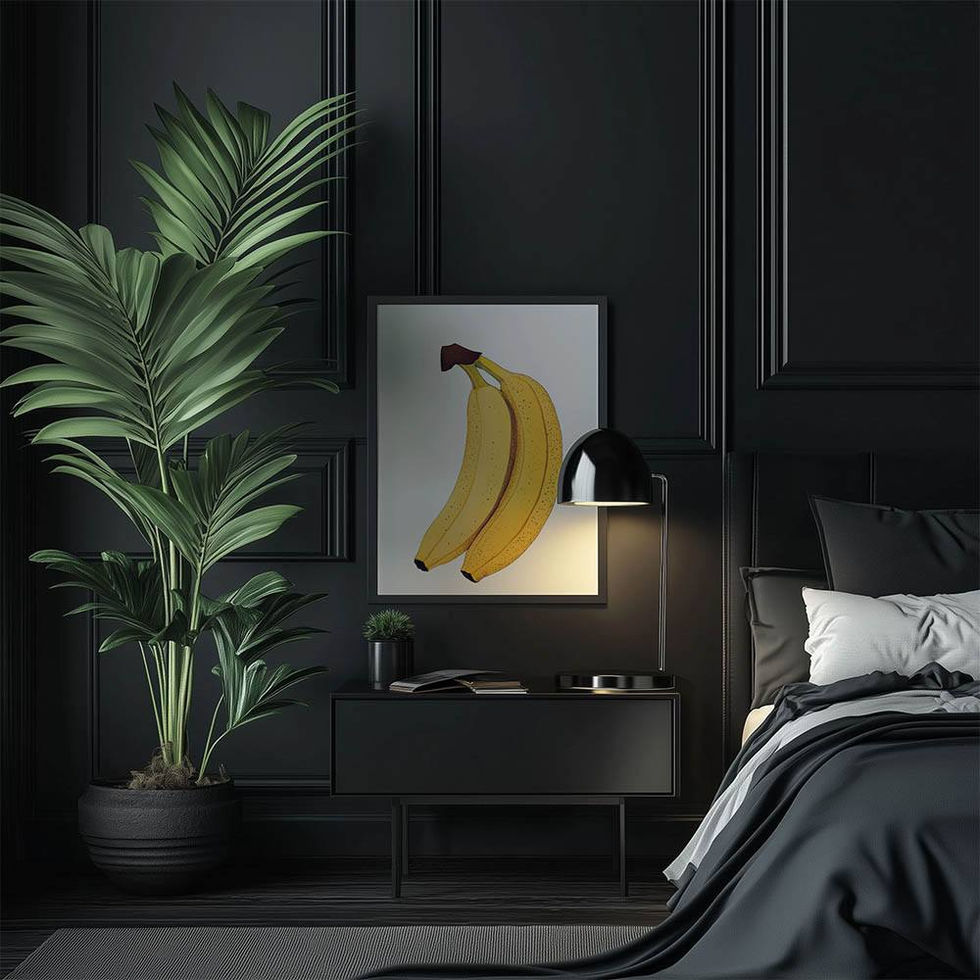 Illustration of two bright yellow bananas with a clean white background.