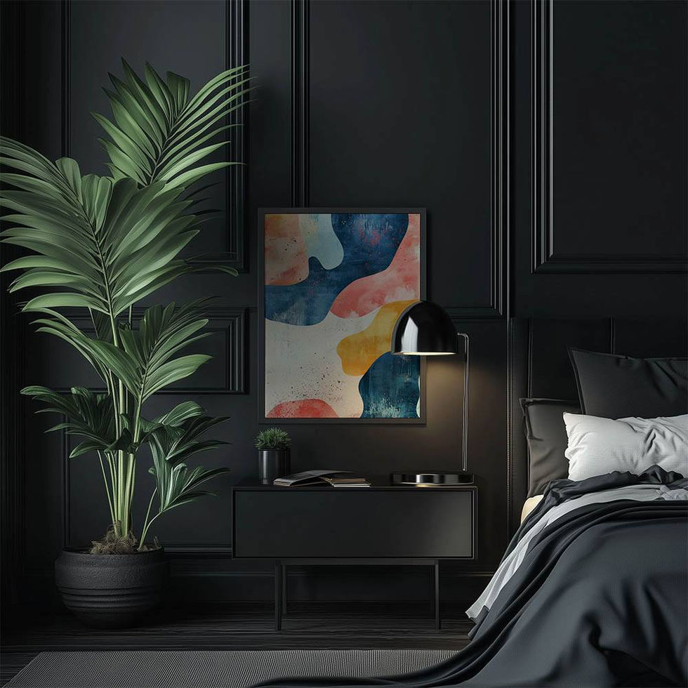 Soft and modern abstract wall art featuring fluid shapes in pastel and bold tones.