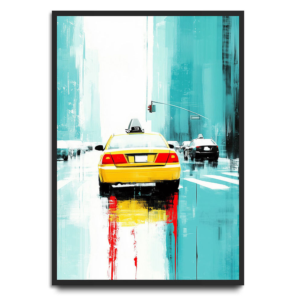 Abstract close-up portrait of a woman's face in vivid orange and purple hues.