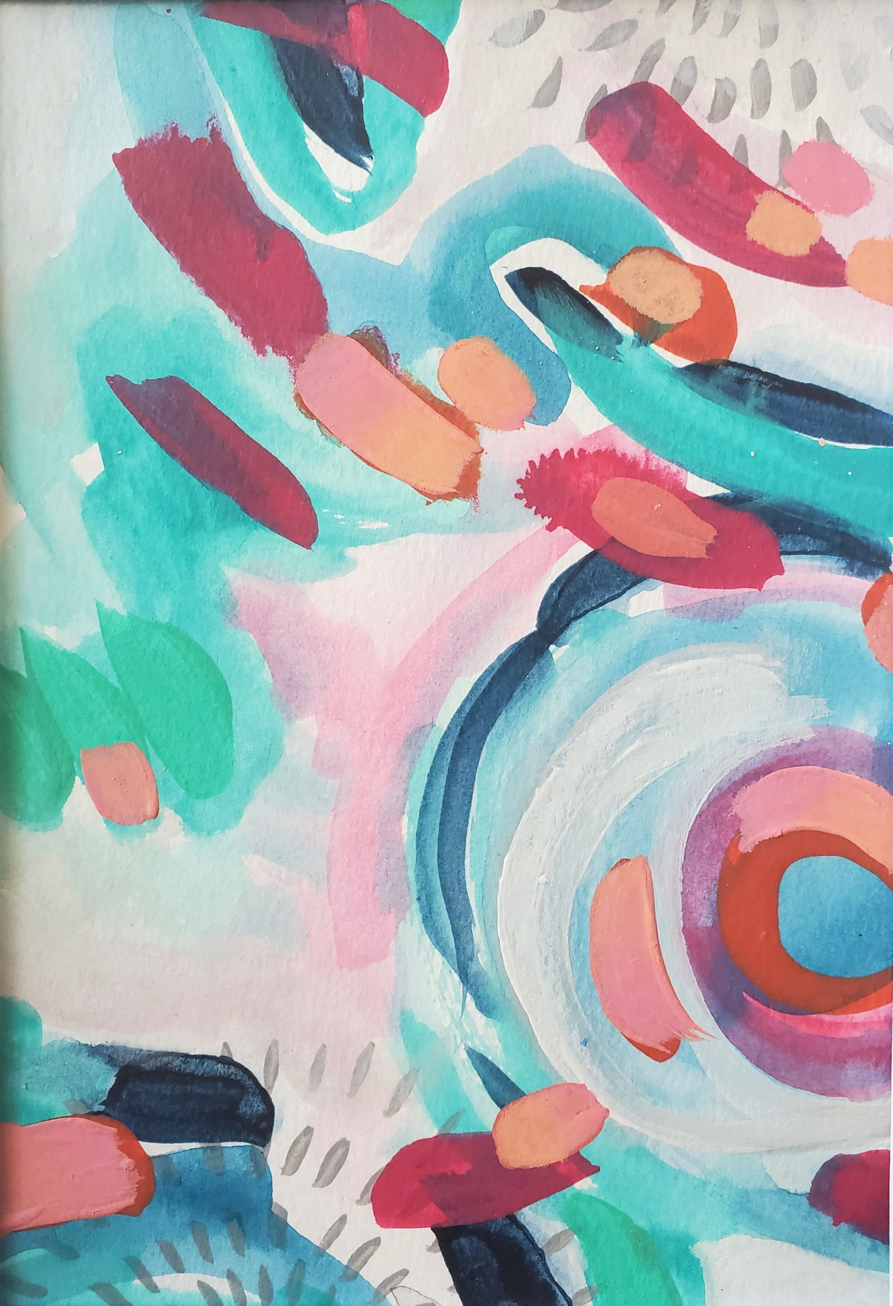 Splashes of Punch, Coral and Mint Green